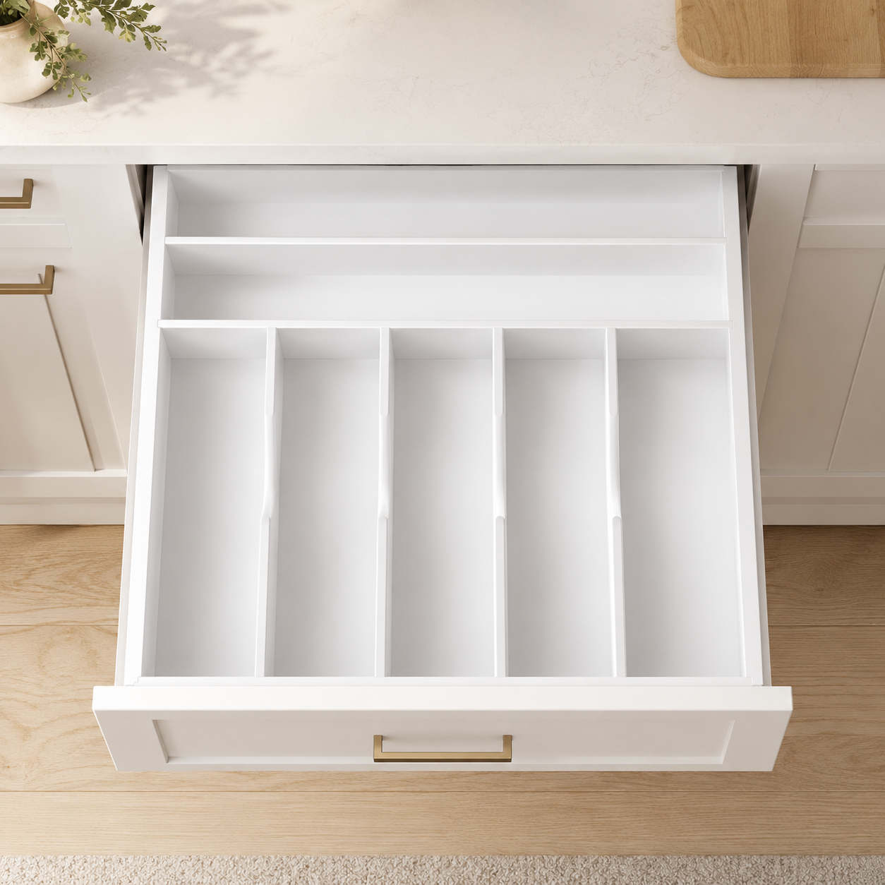 Basic Silverware Drawer Organizer, White