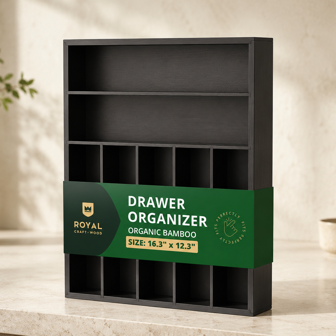 Basic Silverware Drawer Organizer, Black