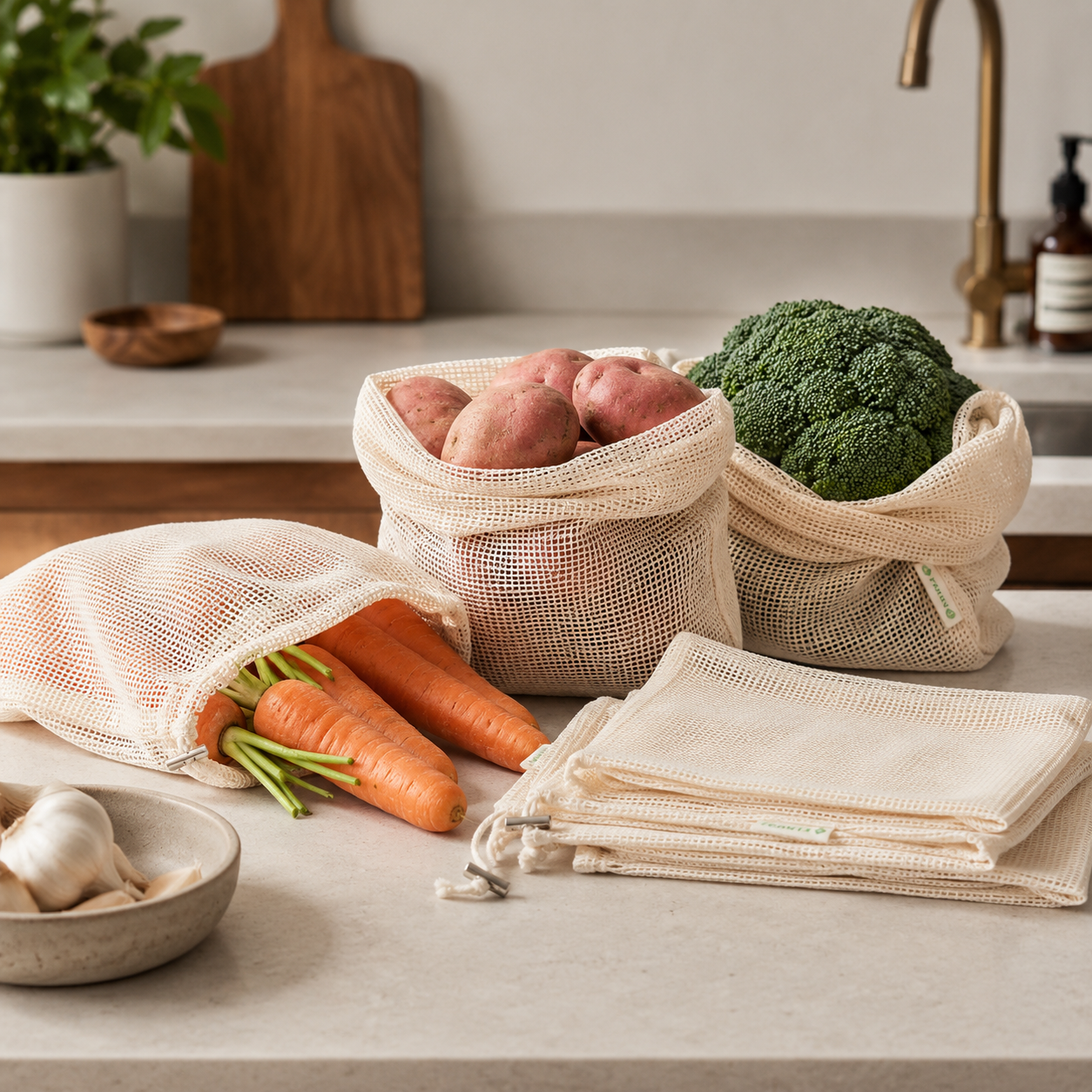 Organic Cotton Produce Bag Set