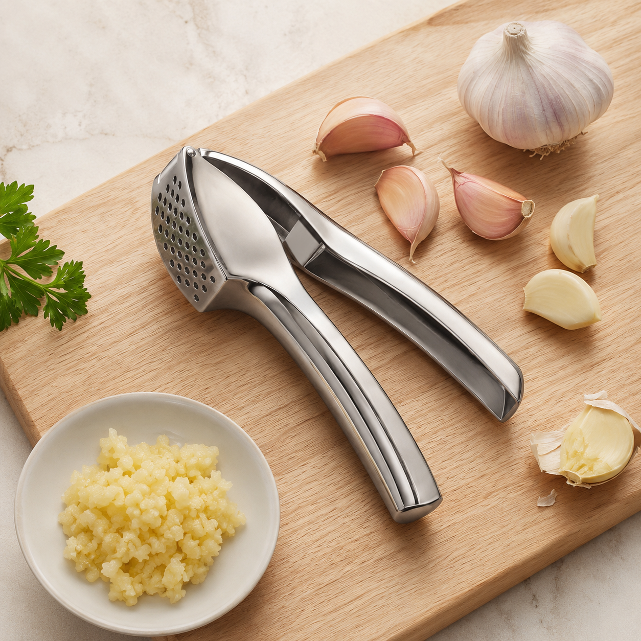 Stainless Steel Garlic Press
