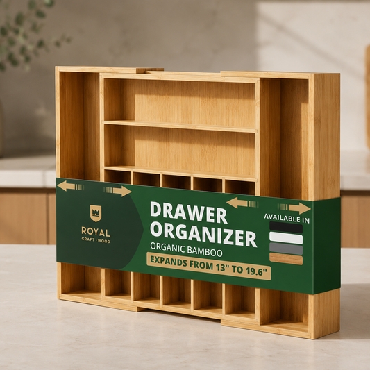 Silverware Drawer Organizer, Natural (9 Slots)